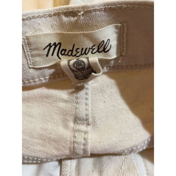 Madewell Woman’s High Rise Denim Mid Length Cream Shorts Size 23 - Picture 4 of 5